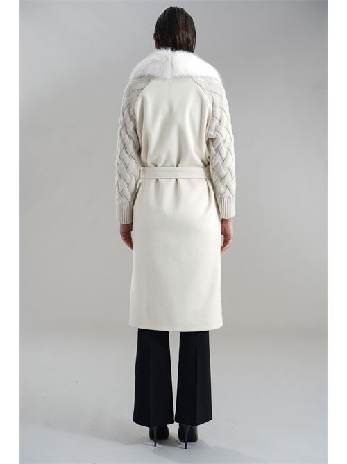 Cappotto con ecopelliccia Love To Love by Gai Mattiolo | LV2153PANNA